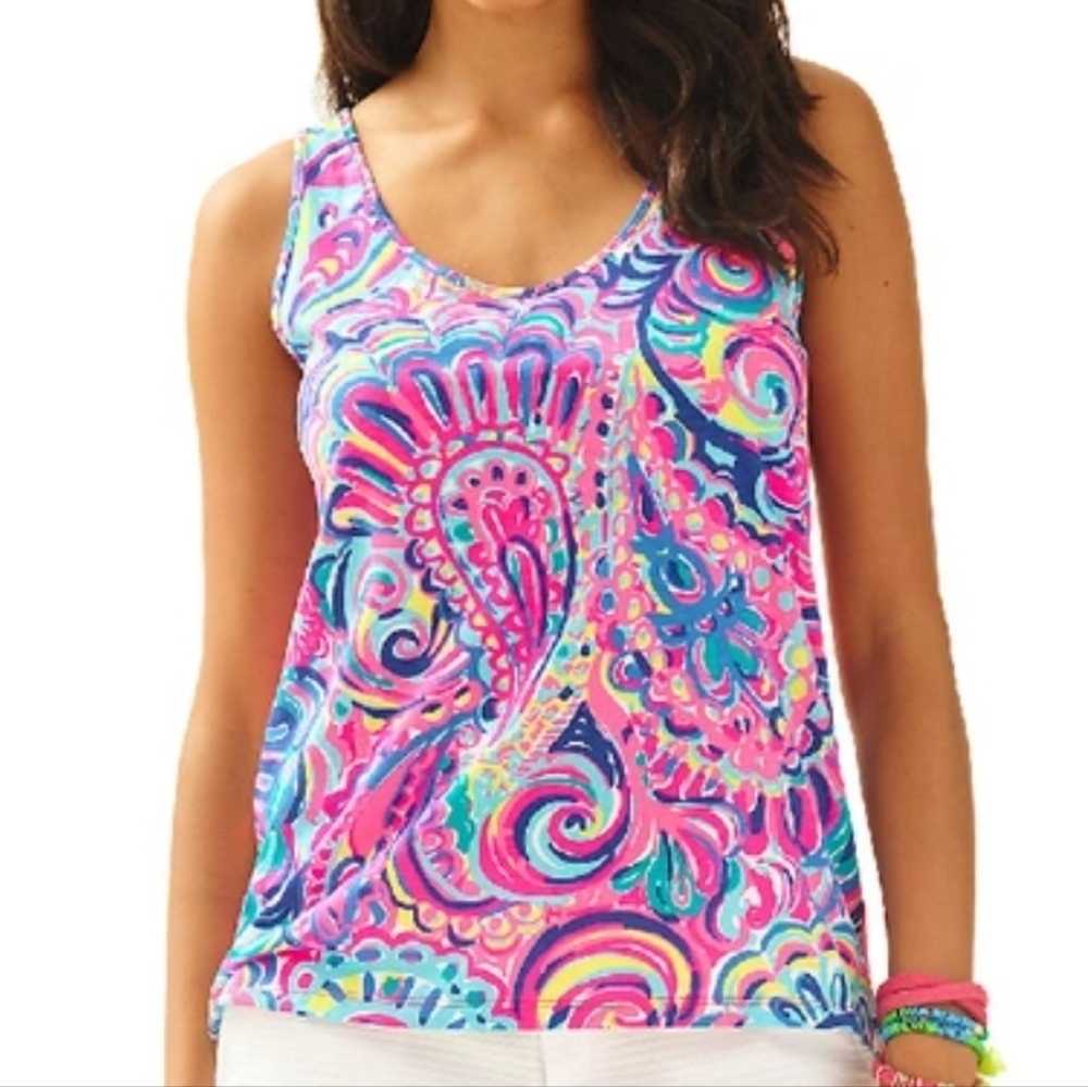 Lilly Pulitzer Kinsey Tank Top In Psychedelic Sunshine